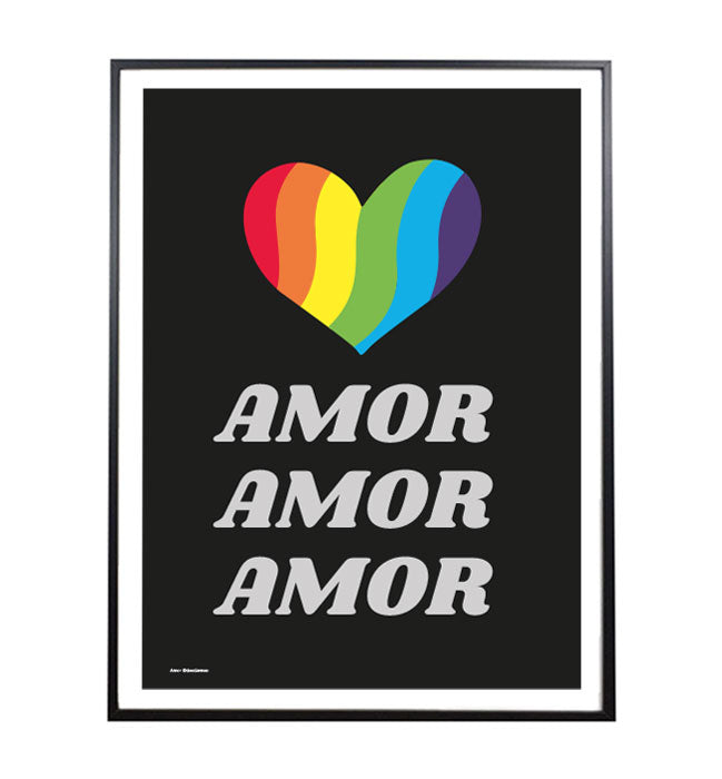 Amor Amor Amor, rainbow love print