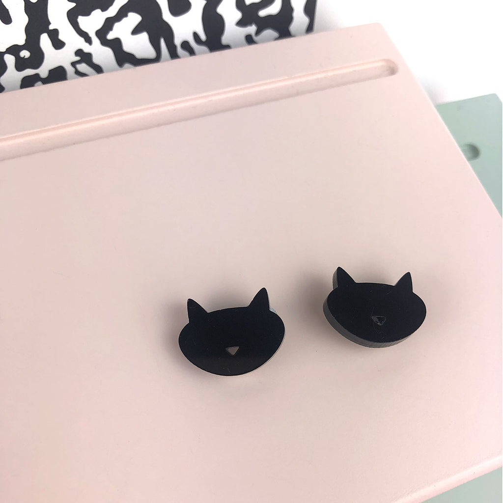 Black Cat Stud earrings