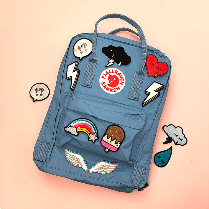 Kanken top backpack patches