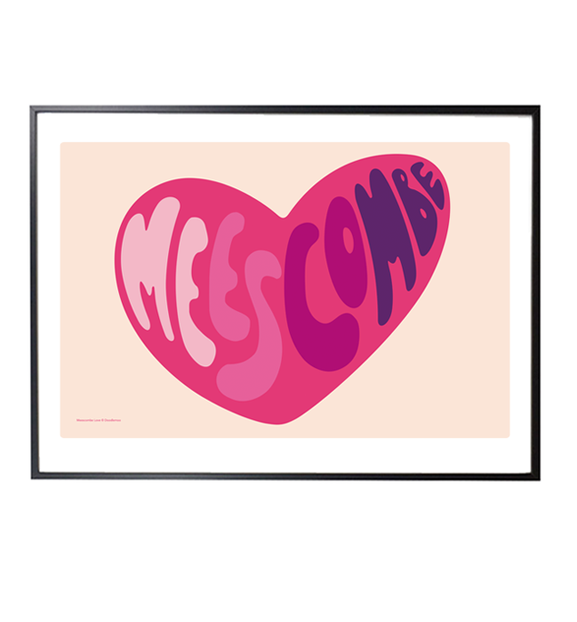 Personalised heart love print