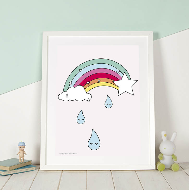 Rainbow and drops print