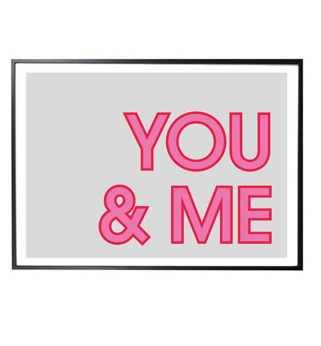 YOU&ME typographic print designed by playful brand Doodlemoo