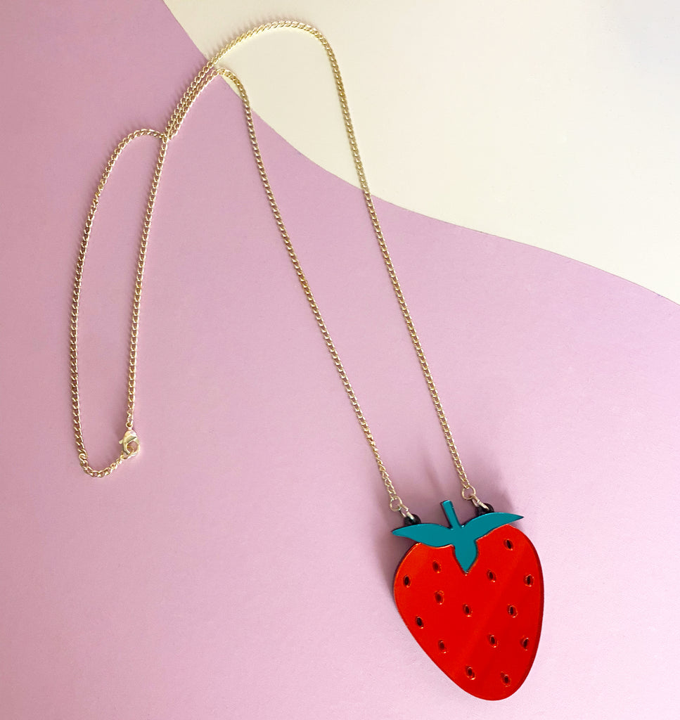 Strawberry Necklace - Acrylic