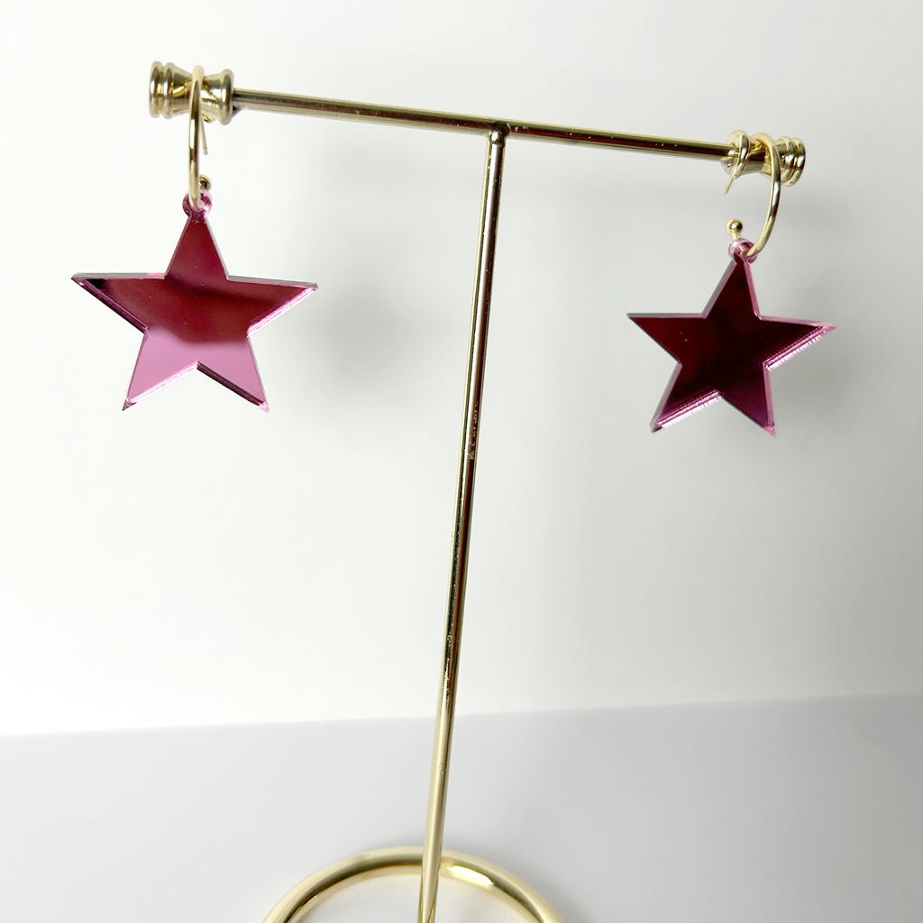STAR hoops - Pink or Teal