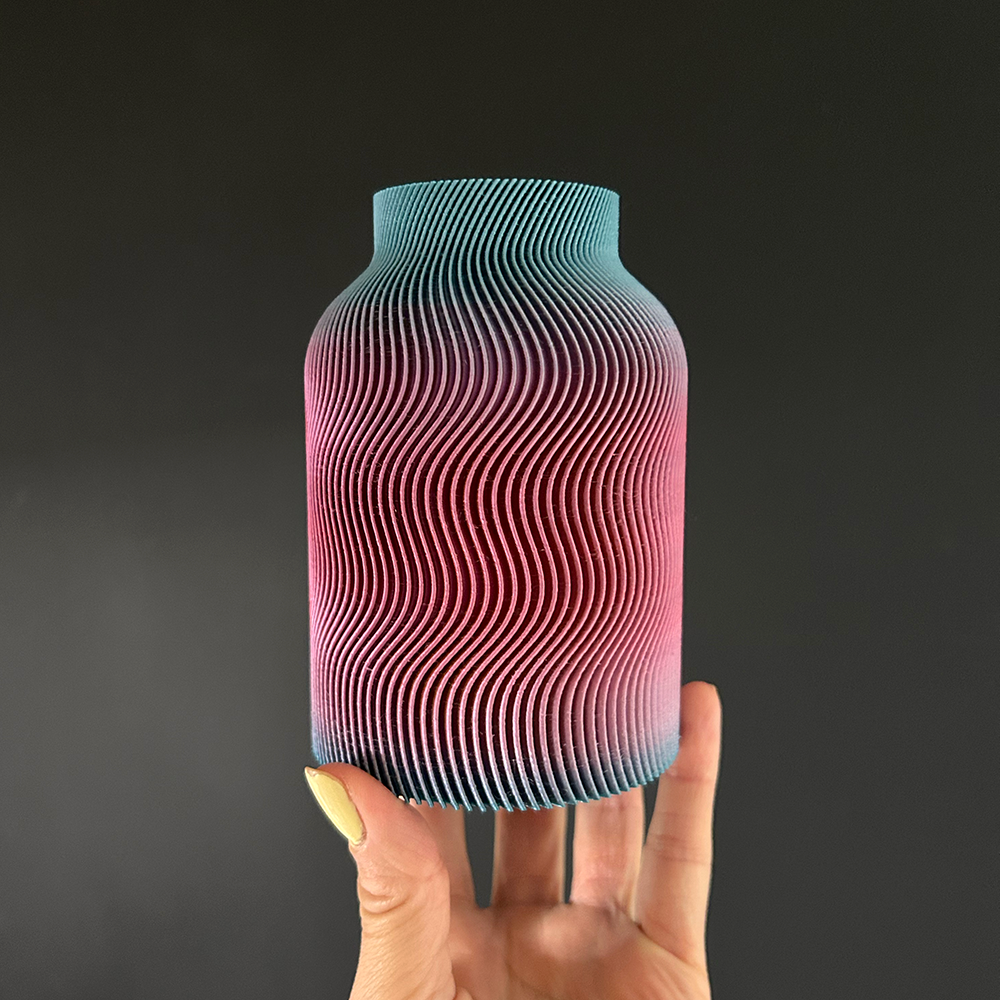 Vase wavy multicolour