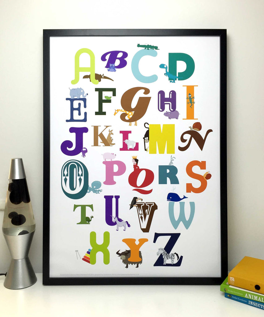 Alphabet for kids with characters Print/poster