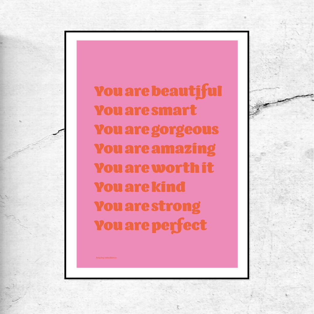 You are Amazing - typographic print/poster