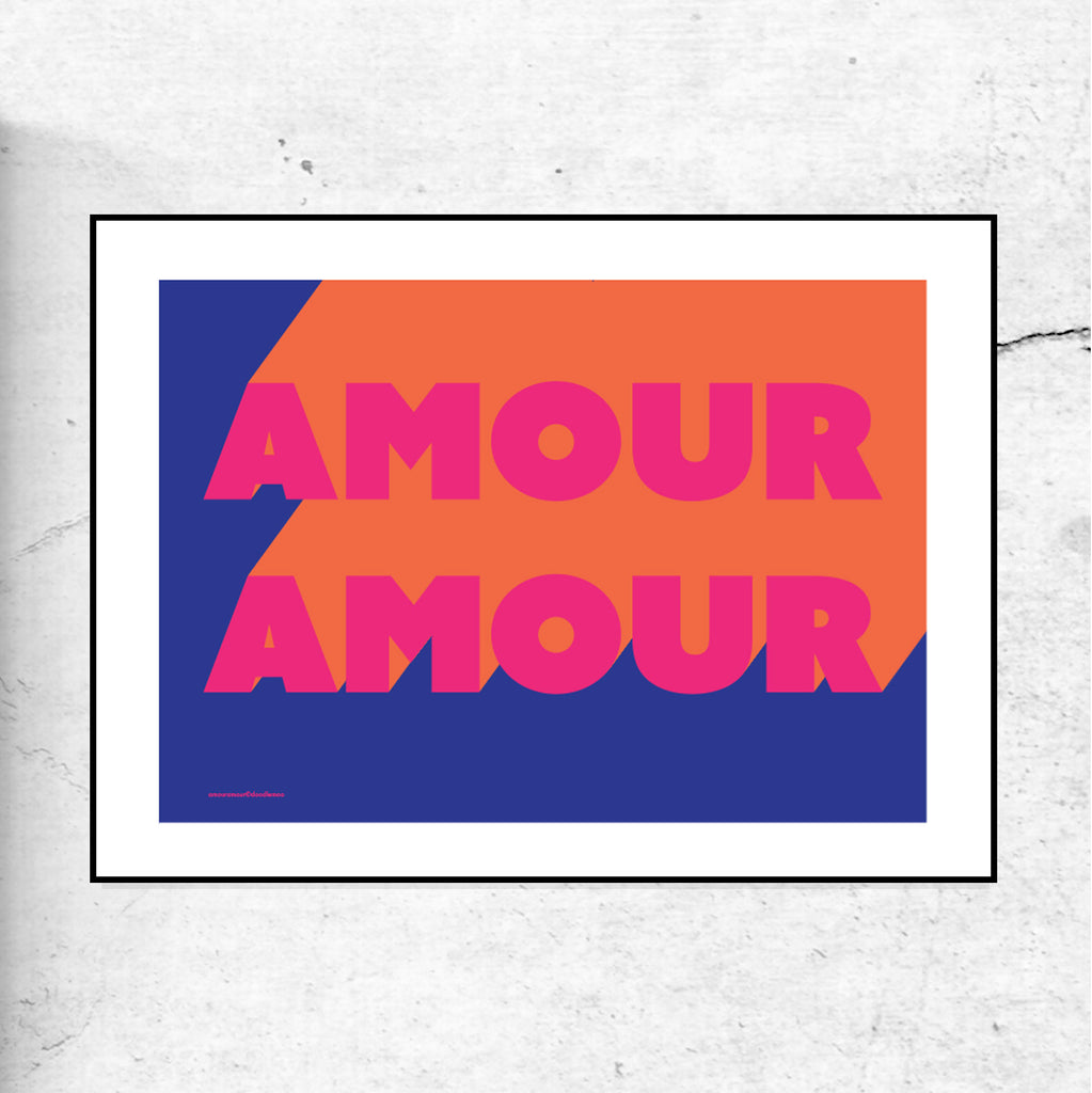 Amour Amour typographic print