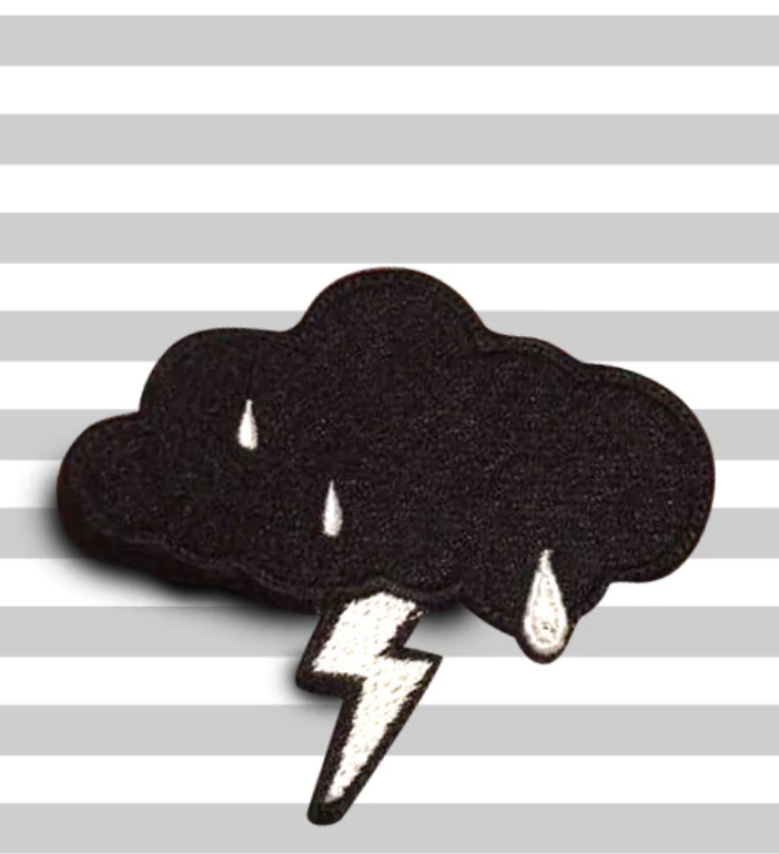 Black cloud iron on patch