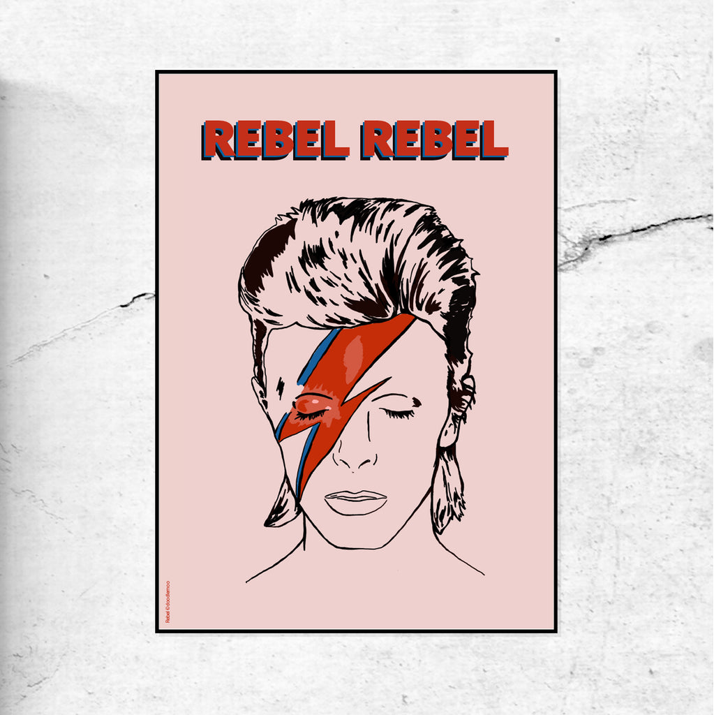 'Rebel' Bowie Inspired Illustration print