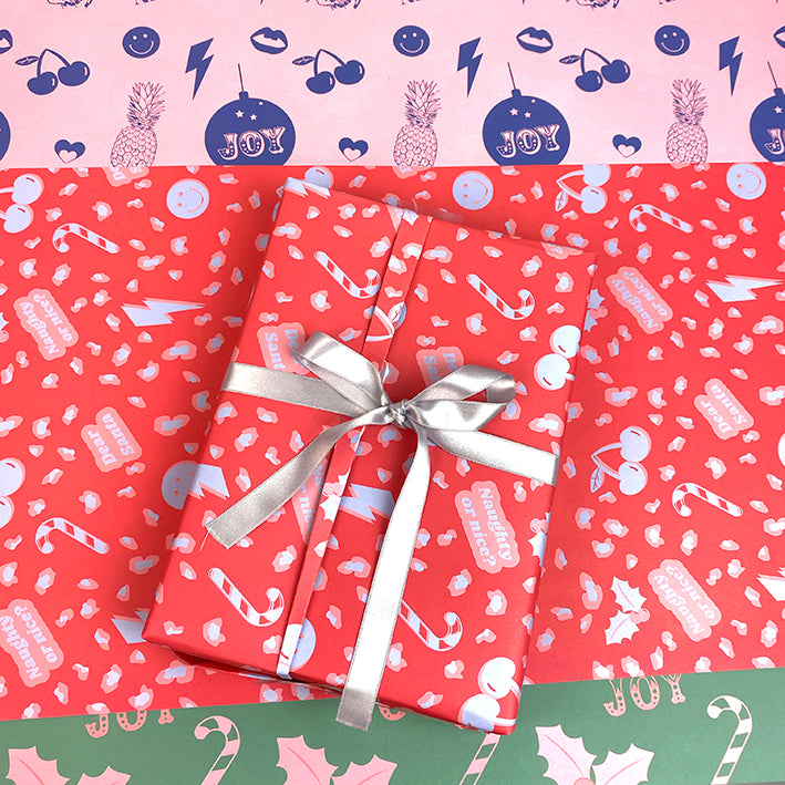 Red leopard gift wrap