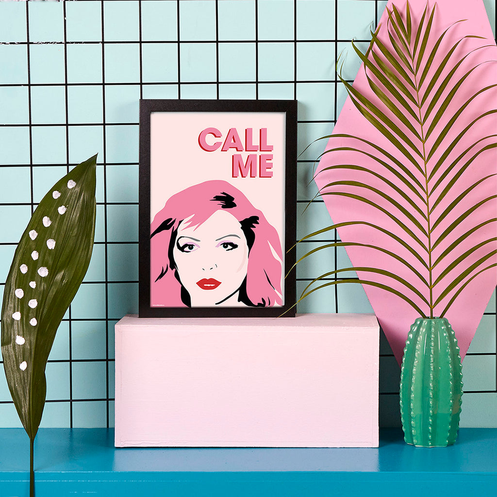 Debbie Harry 'Call Me' art print by playful brand Doodlemoo with plants