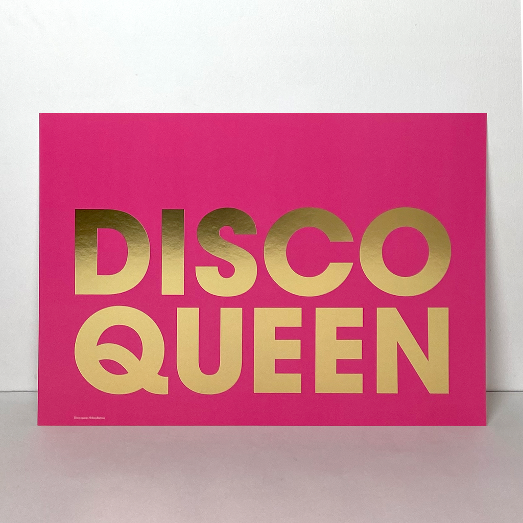 Disco Queen - Gold foil art print