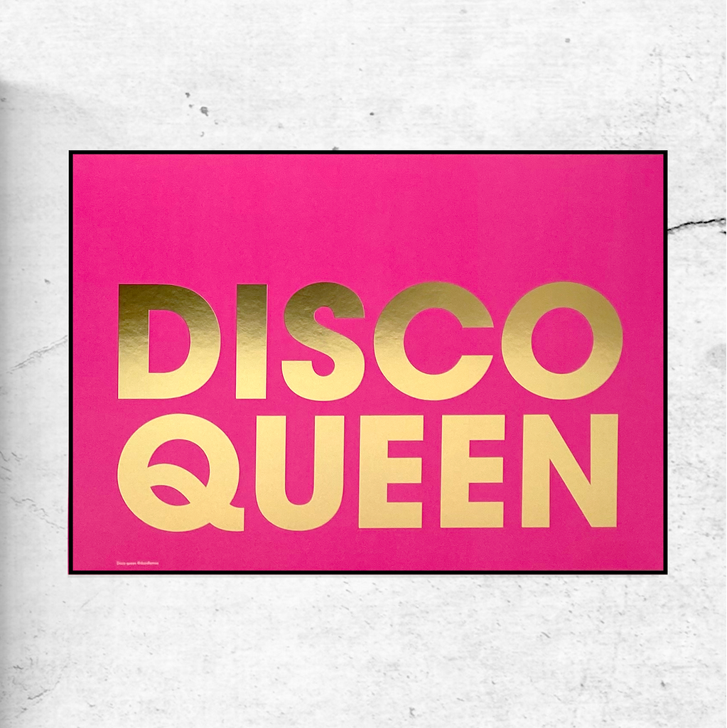 Disco Queen - Gold foil art print