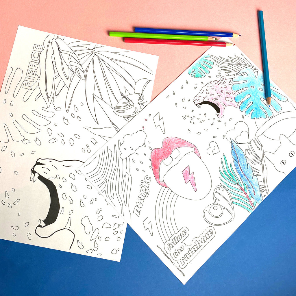 FIERCE - Free printable colour me in