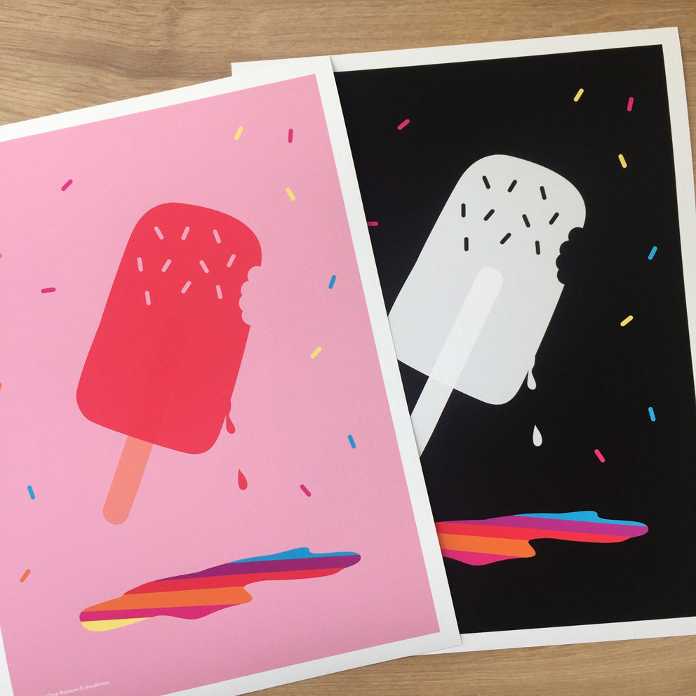 Ice Lolly print in pink and black