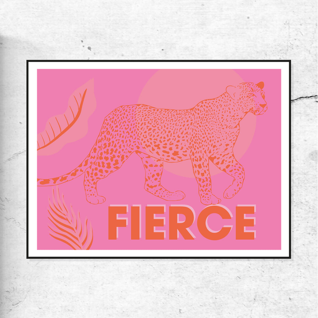 FIERCE Leopard - Pink and Orange