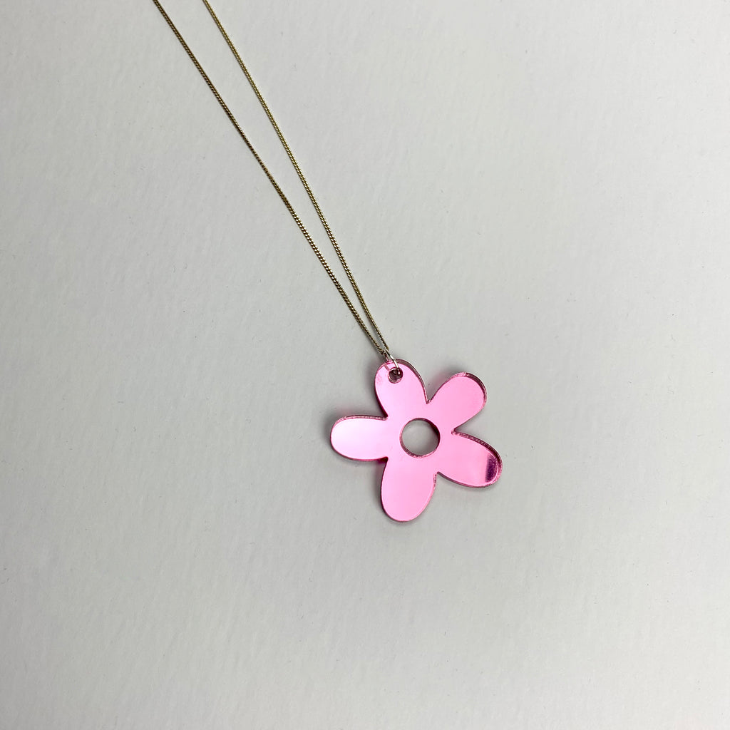 Flower power acrylic necklace - Sterling Silver