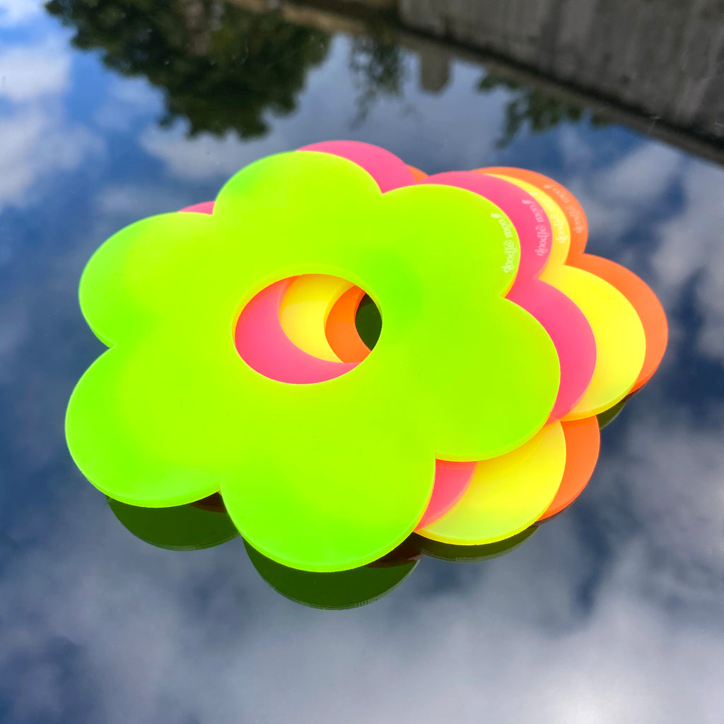 Flower Power Coasters - perspex acrylic