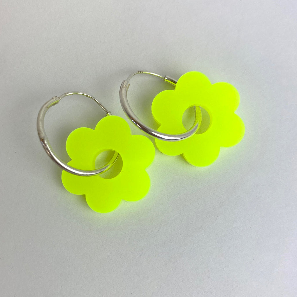 Flower Power hoop earrings - Fluo colours