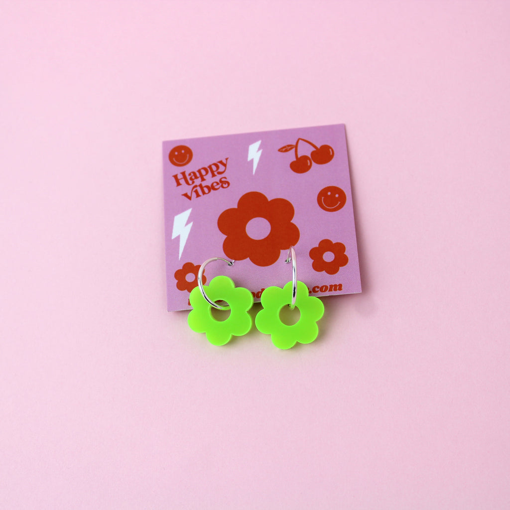 Flower Power hoop earrings - Fluo colours