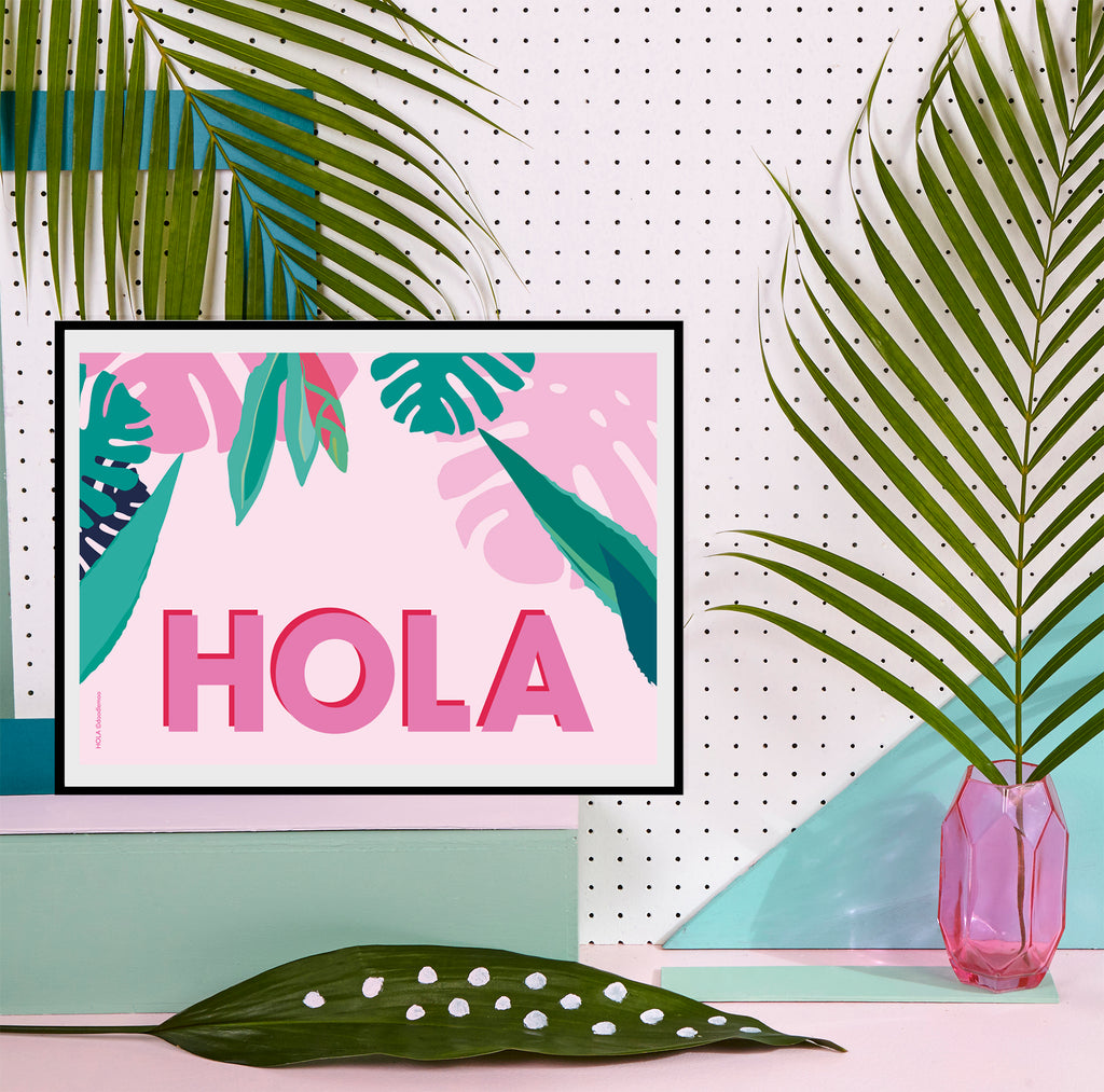 HOLA Tropical Art Print pink