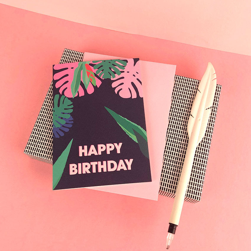 Happy Birthday Tropical greetings card by Doodlemoo