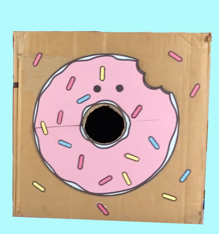 Hungry doughnut recycling box - free printable