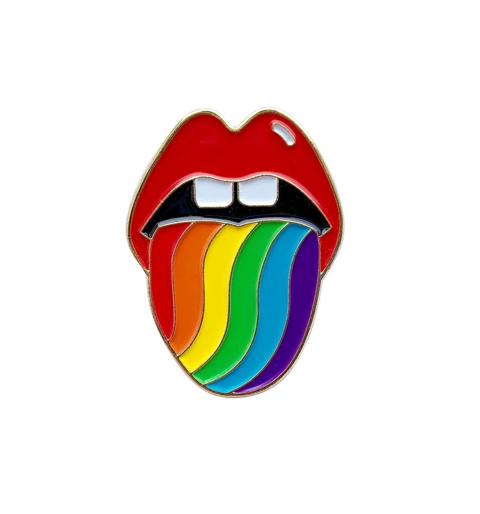 ENAMEL PIN LIPS & Rainbow tongue