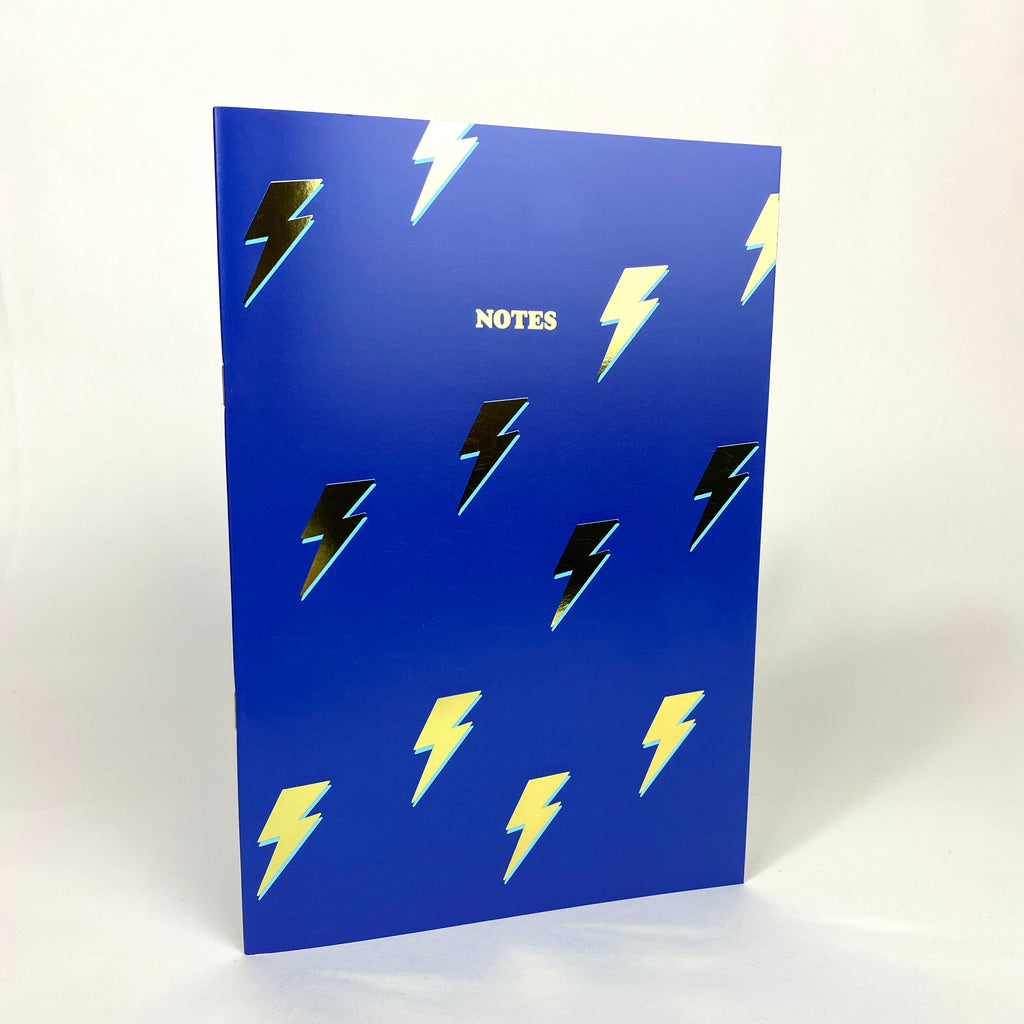 Lightning Bolts NoteBook with Gold foil details