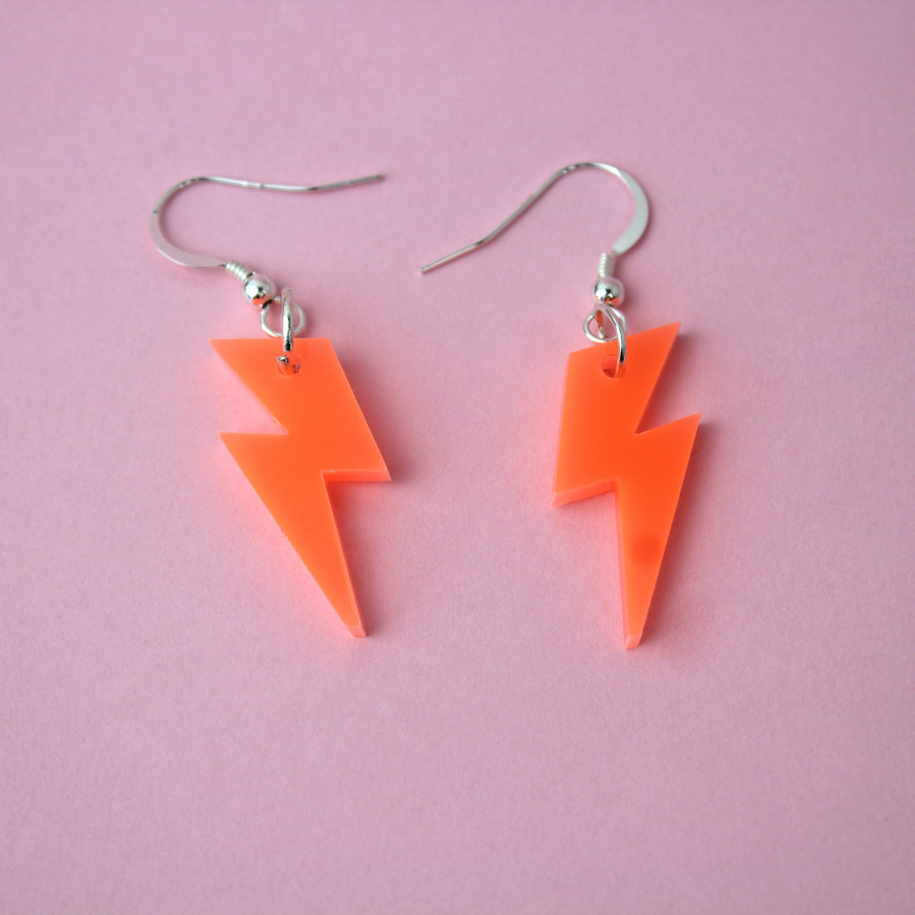 Lightning bolt earrings - Fluo colours