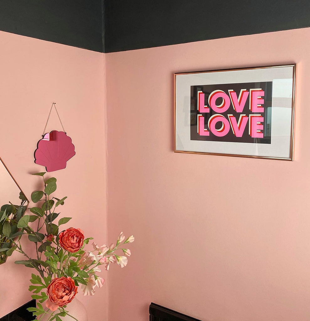 Love Love - Black and Neon Pink - Special Edition Print