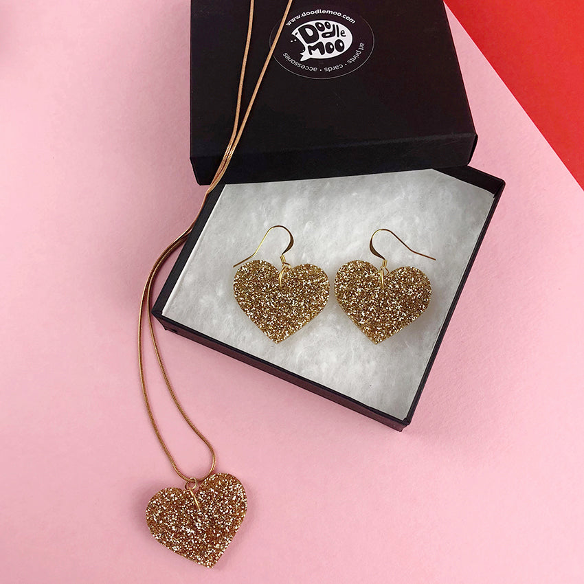 Love Rocks Heart Acrylic Jewellery designed by Doodlemoo