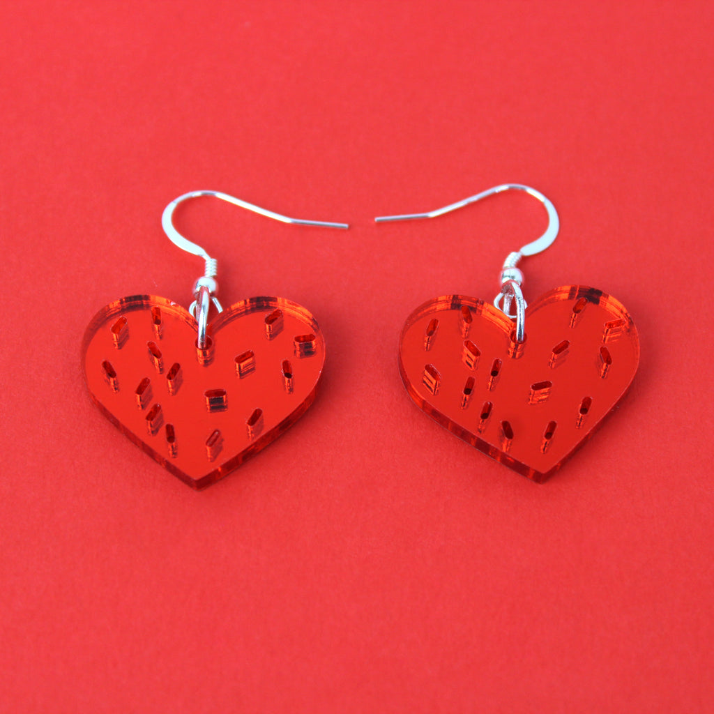 Love sprinkles earrings - acrylic & sterling sliver