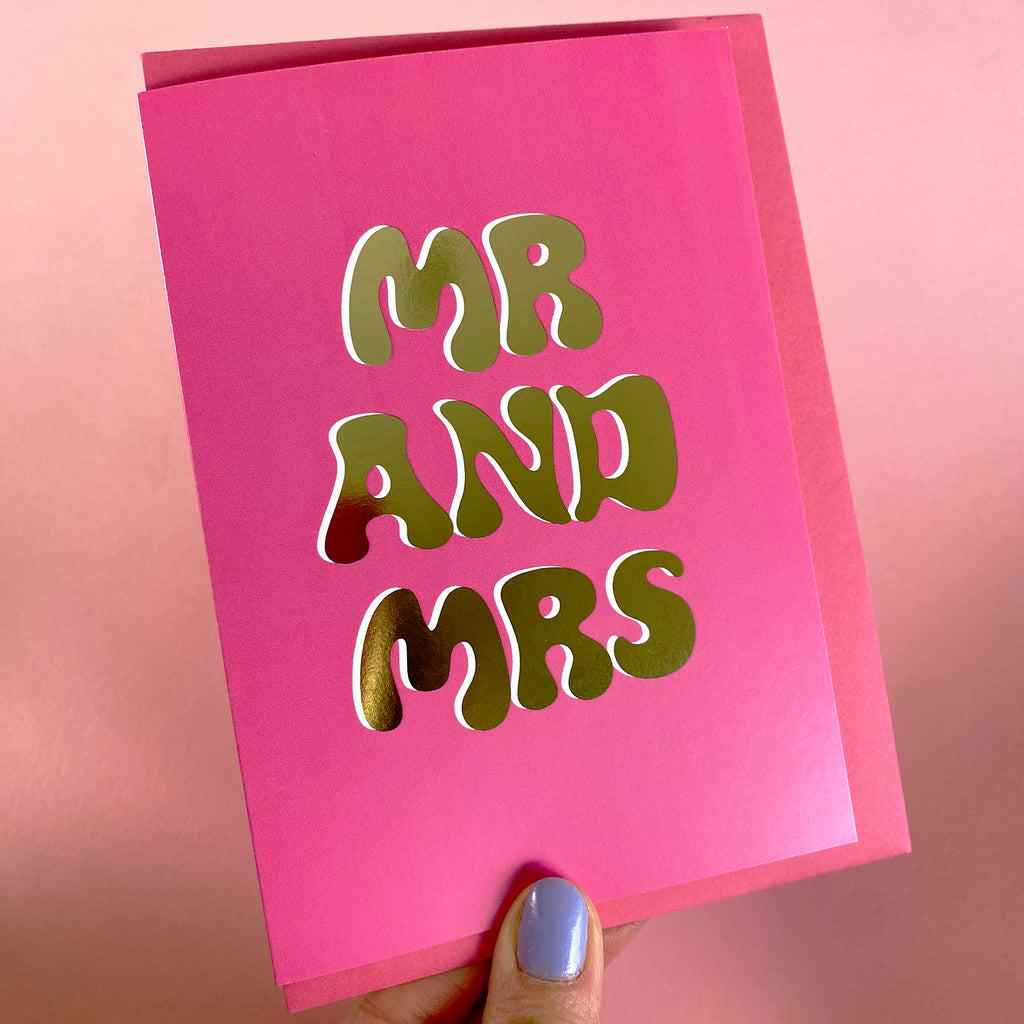 Mr & Mrs - gold foil card