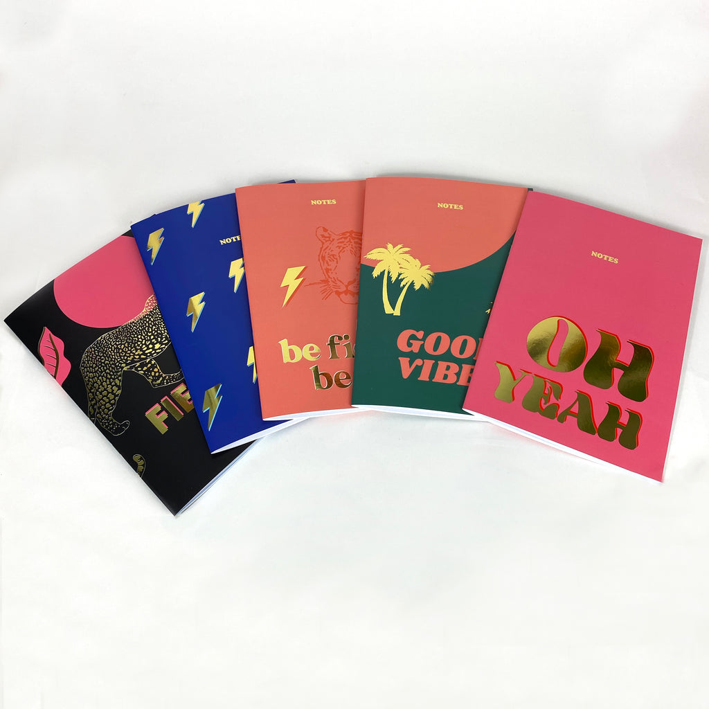'Oh Yeah' NoteBook with Gold foil detail