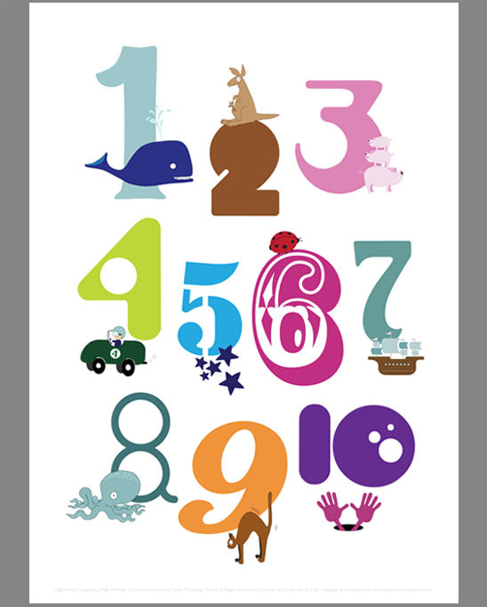 Numbers print; 123...count with us! | Doodlemoo