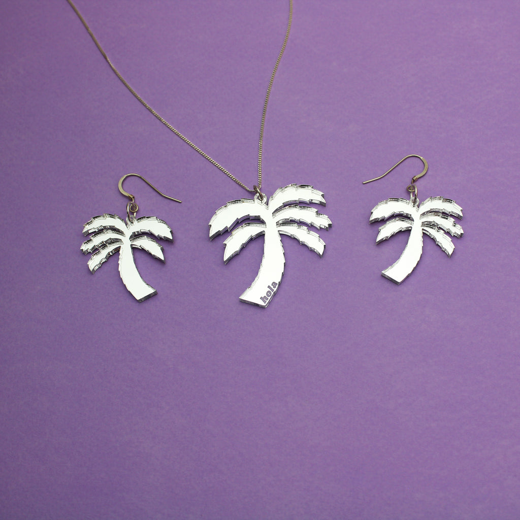 Palm Tree Jewellery set - Acrylic & Sterling Silver