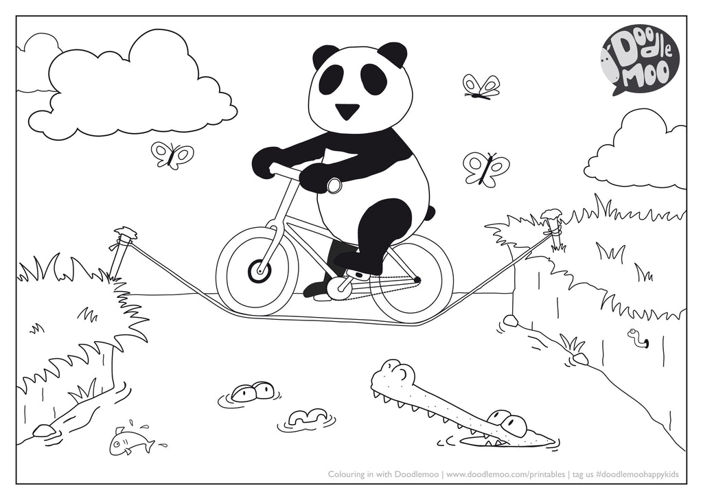 Panda colouring in sheet - free download
