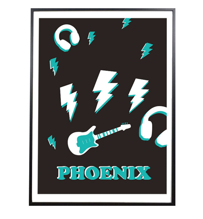 Personalised name with guitar and lightning bolts