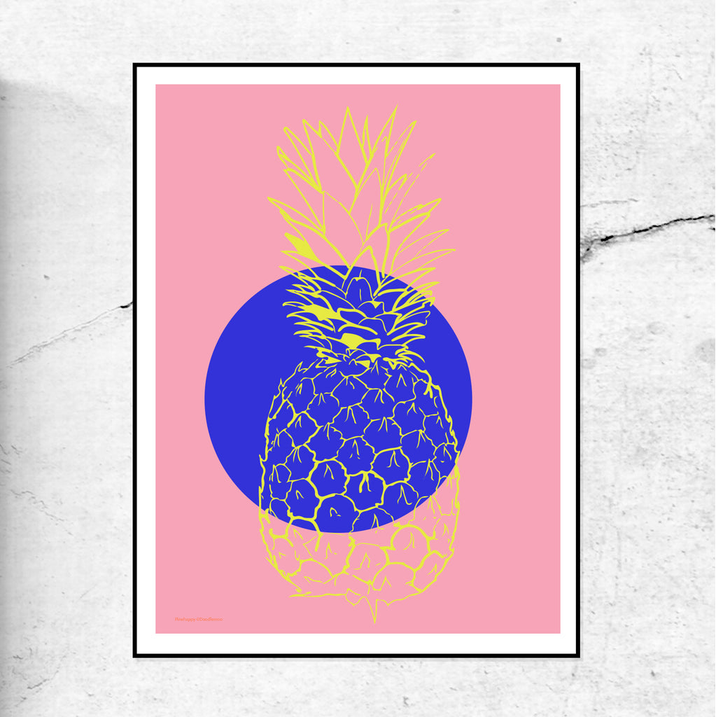 Pinehappy - Pineapple Art Print