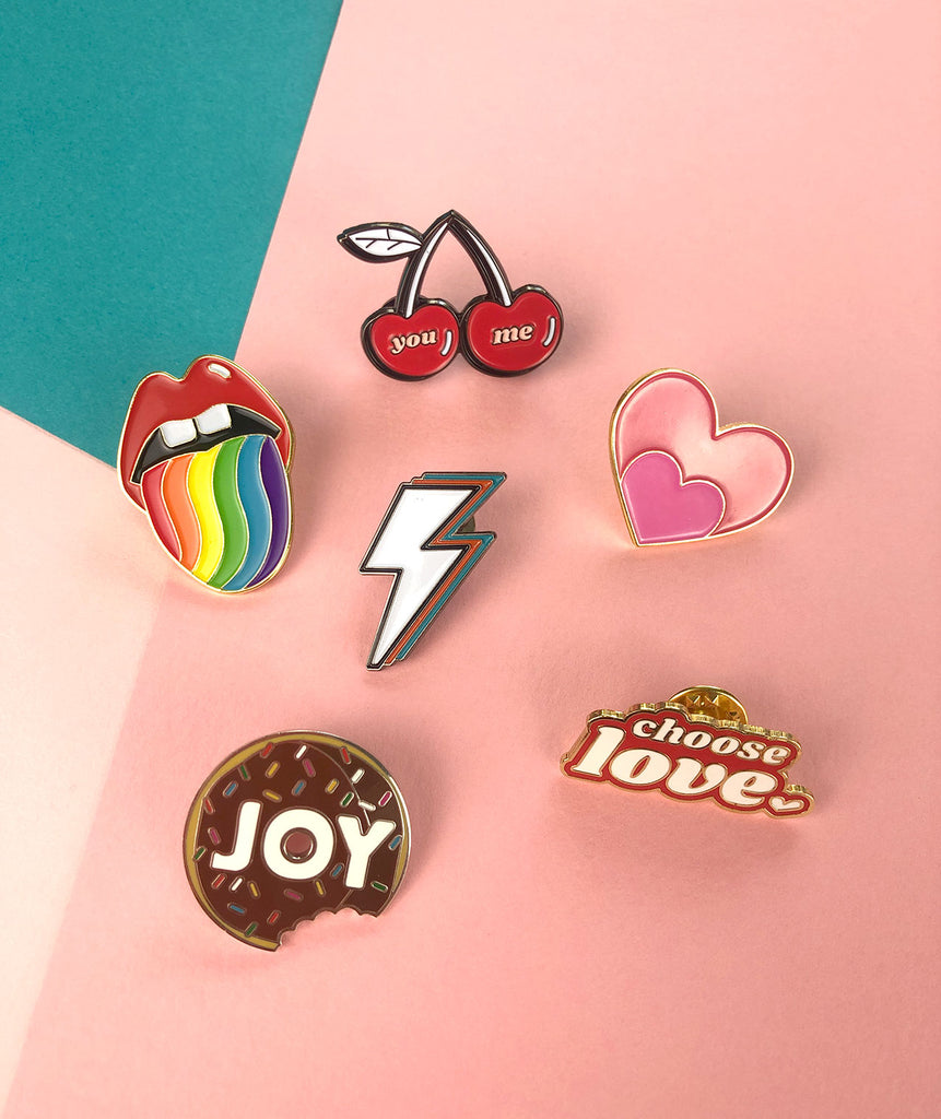 Pin collection by Doodlemoo. Find our six pin designs.
