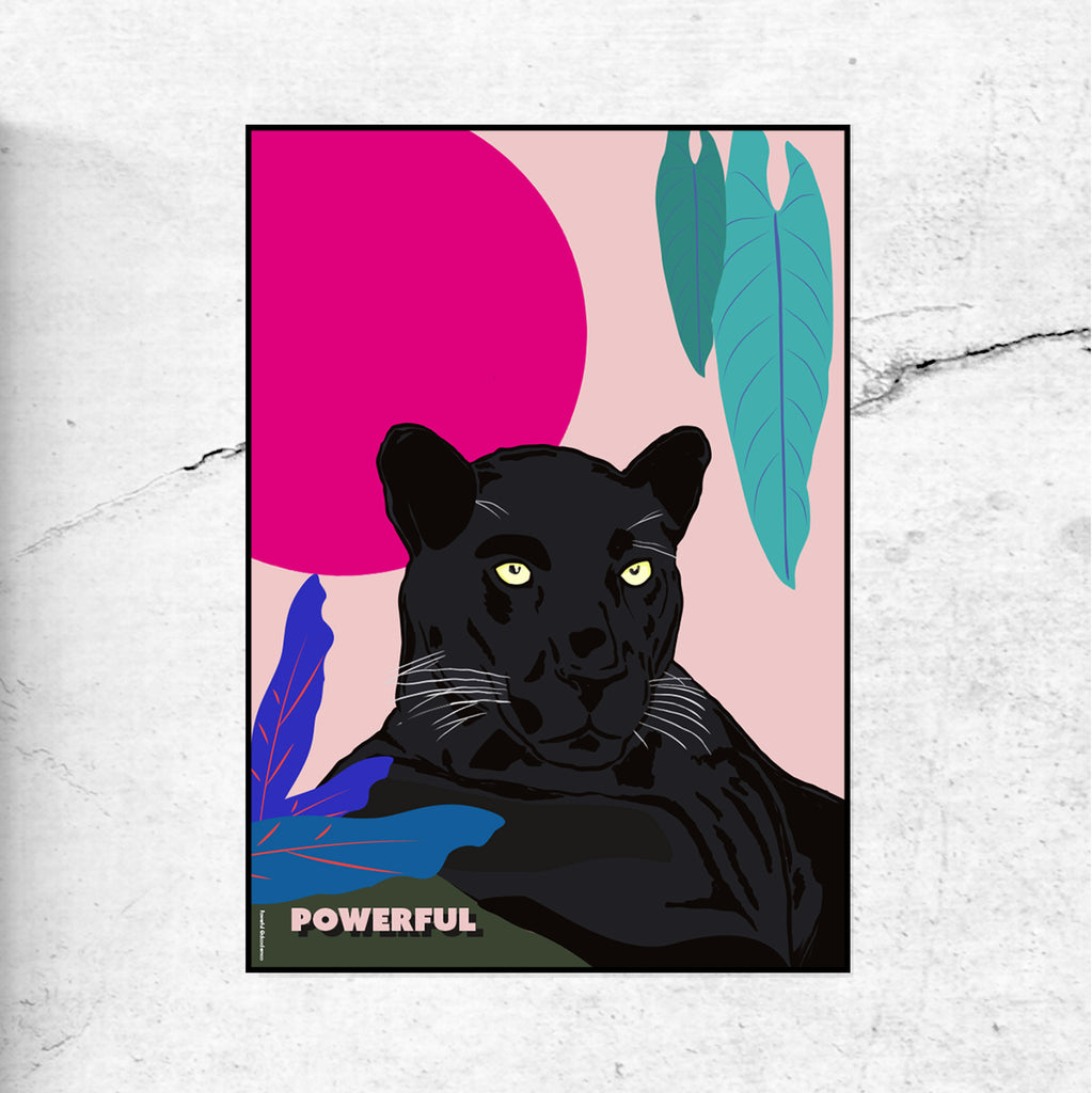 'Powerful' Panther Illustration print