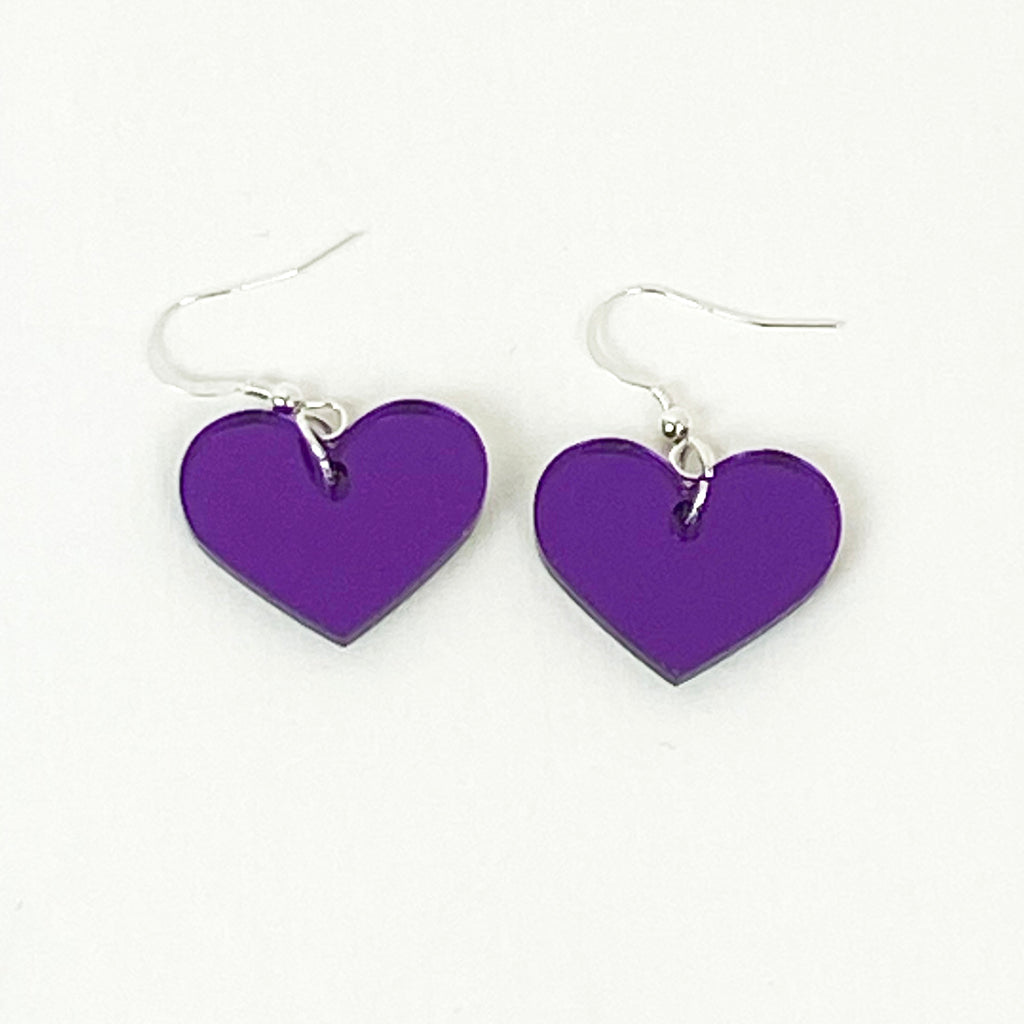 Heart Earrings - acrylic & sterling