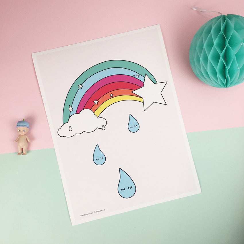 Rainbow Drops print