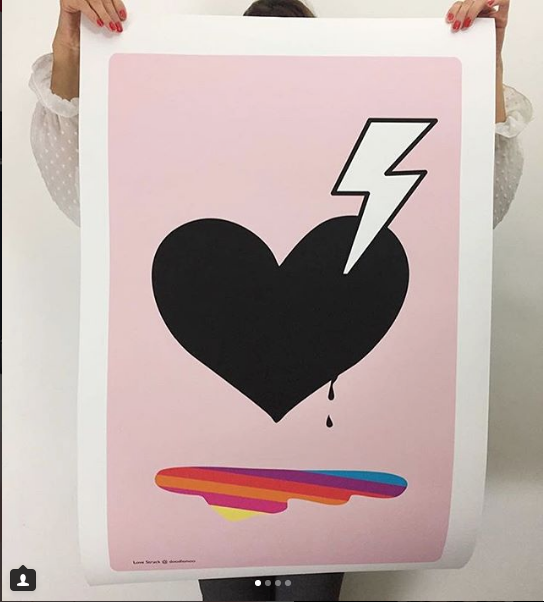 Heart Print; 'Love Struck' pink