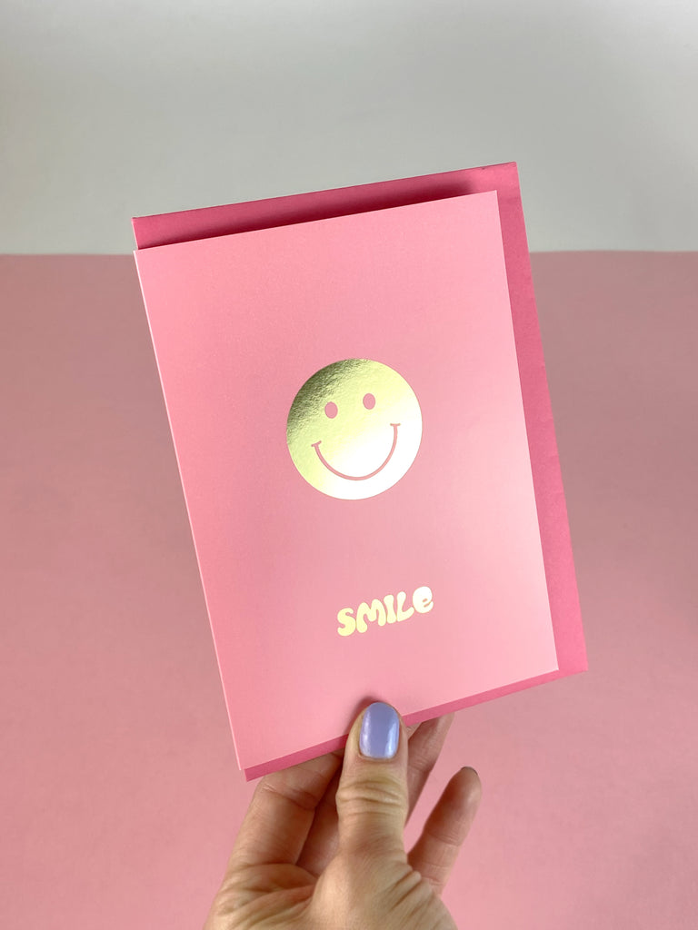 Smile - gold foil card