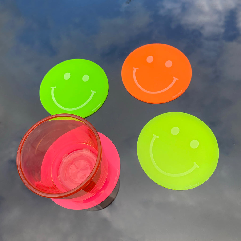 Happy Face Coasters - perspex acrylic