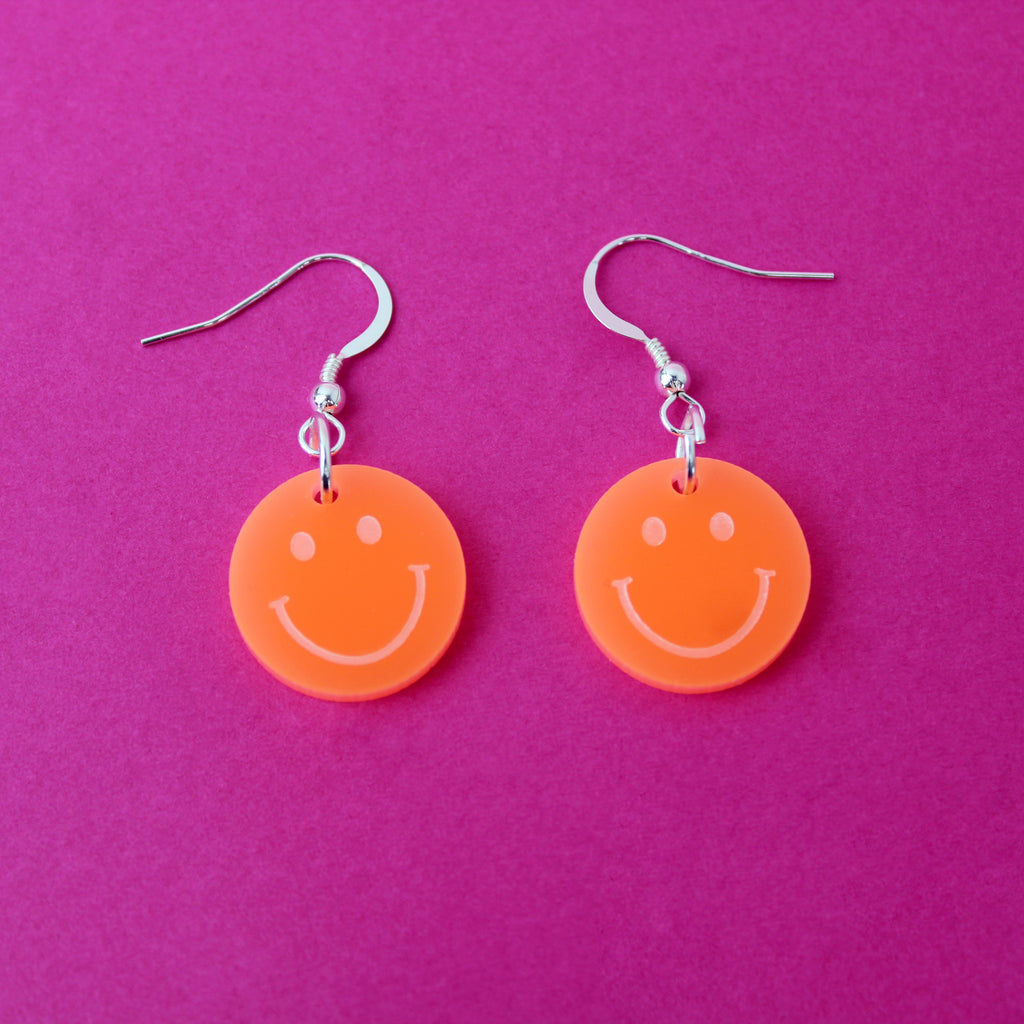 Happy face earrings - Fluo colours