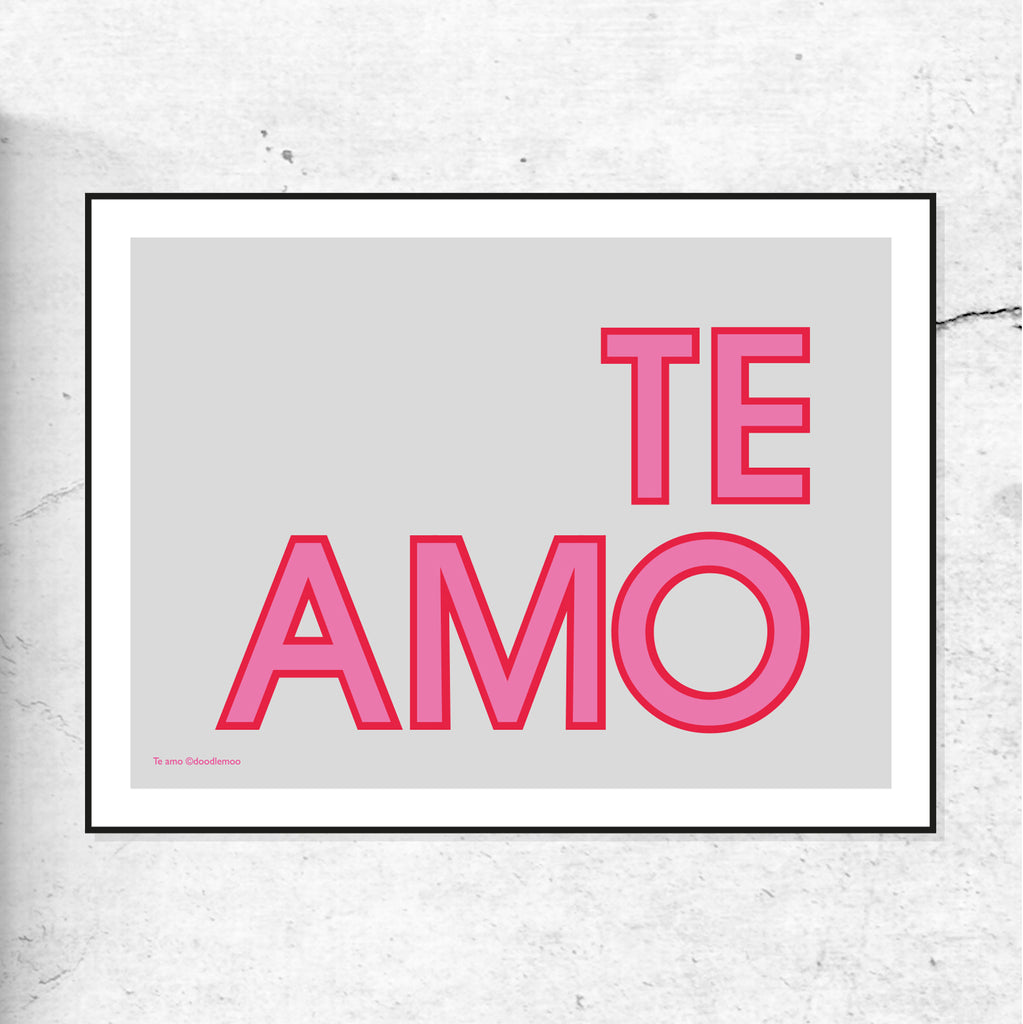 TE AMO - Typographic print
